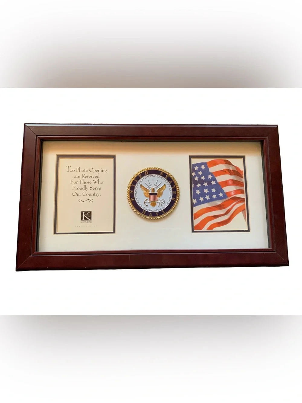 K & Co. United States Navy Medallion Double Picture‎ Frame With 4x6 Openings